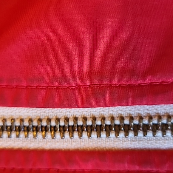 Red hooded lined zip up windbreaker jacket - Picture 5 of 5